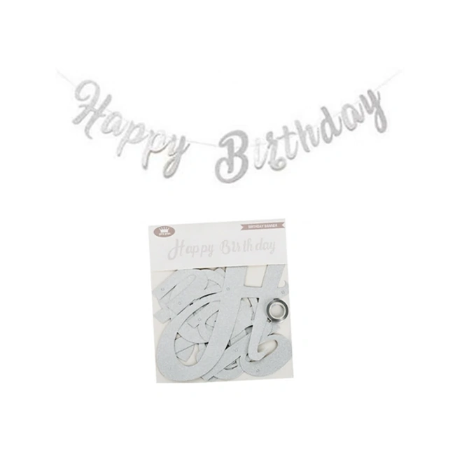Надпис - Happy Birthday - брокат